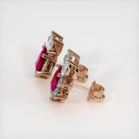 <span>1.21</span>&nbsp;<span class="tooltip-light">Ct.Tw.<span class="tooltiptext">Total Carat Weight</span></span> Ruby Earrings, 14K Rose Gold 3