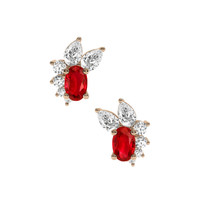 0.50 Ct.Tw. Ruby Earrings, 14K Rose Gold 1