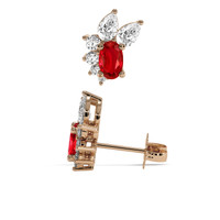 0.50 Ct.Tw. Ruby Earrings, 14K Rose Gold 2