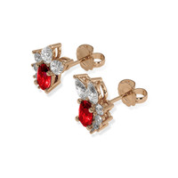 0.50 Ct.Tw. Ruby Earrings, 14K Rose Gold 3