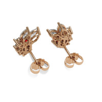 0.50 Ct.Tw. Ruby Earrings, 14K Rose Gold 4