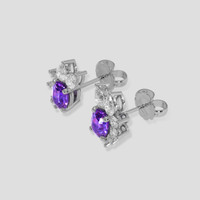 <span>1.09</span> <span class="tooltip-light">Ct.Tw.<span class="tooltiptext">Total Carat Weight</span></span> Purple Sapphire Earrings, 14K White Gold 3