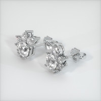 1.13 Ct.Tw. White Sapphire Earrings, 14K White Gold 2