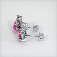 <span>3.48</span> <span class="tooltip-light">Ct.Tw.<span class="tooltiptext">Total Carat Weight</span></span> Pink Sapphire Earrings, 14K White Gold 3