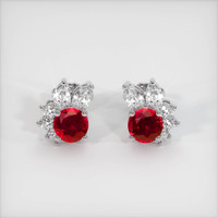 <span>0.62</span>&nbsp;<span class="tooltip-light">Ct.Tw.<span class="tooltiptext">Total Carat Weight</span></span> Ruby Earrings, 14K White Gold 1