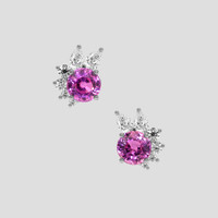 <span>2.06</span> <span class="tooltip-light">Ct.Tw.<span class="tooltiptext">Total Carat Weight</span></span> Pink Sapphire Earrings, 14K White Gold 1