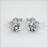 1.13 Ct.Tw. White Sapphire Earrings, 18K White Gold 1