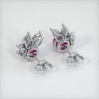 <span>3.48</span>&nbsp;<span class="tooltip-light">Ct.Tw.<span class="tooltiptext">Total Carat Weight</span></span> Pink Sapphire Earrings, 18K White Gold 4