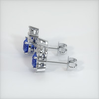 0.75 Ct.Tw. Blue Sapphire Earrings, 18K White Gold 3