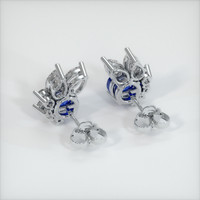 0.75 Ct.Tw. Blue Sapphire Earrings, 18K White Gold 4