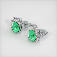 <span>3.23</span> <span class="tooltip-light">Ct.Tw.<span class="tooltiptext">Total Carat Weight</span></span> Emerald Earrings, 18K White Gold 2