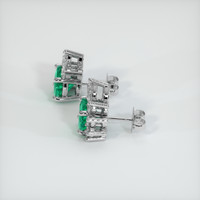 1.73 Ct.Tw. Emerald Earrings, 18K White Gold 3