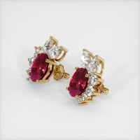 <span>1.21</span>&nbsp;<span class="tooltip-light">Ct.Tw.<span class="tooltiptext">Total Carat Weight</span></span> Ruby Earrings, 14K Yellow Gold 2
