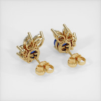 0.75 Ct.Tw. Blue Sapphire Earrings, 14K Yellow Gold 4