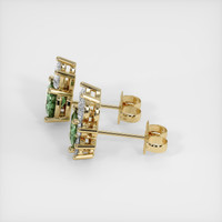 1.72 Ct.Tw. Green Sapphire Earrings, 14K Yellow Gold 3