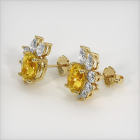 <span>2.65</span>&nbsp;<span class="tooltip-light">Ct.Tw.<span class="tooltiptext">Total Carat Weight</span></span> Yellow Sapphire Earrings, 14K Yellow Gold 2