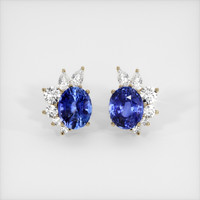 <span>8.74</span>&nbsp;<span class="tooltip-light">Ct.Tw.<span class="tooltiptext">Total Carat Weight</span></span> Sapphire Earrings, 18K Yellow Gold 1