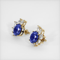 <span>8.74</span>&nbsp;<span class="tooltip-light">Ct.Tw.<span class="tooltiptext">Total Carat Weight</span></span> Sapphire Earrings, 18K Yellow Gold 2