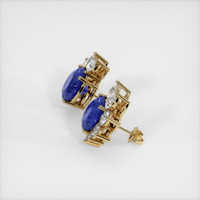 8.74 Ct.Tw. Blue Sapphire Earrings, 18K Yellow Gold 3