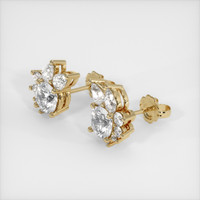 1.13 Ct.Tw. White Sapphire Earrings, 18K Yellow Gold 2