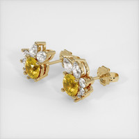 <span>1.59</span>&nbsp;<span class="tooltip-light">Ct.Tw.<span class="tooltiptext">Total Carat Weight</span></span> Yellow Sapphire Earrings, 18K Yellow Gold 2