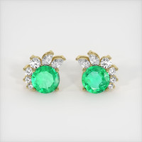 <span>3.23</span> <span class="tooltip-light">Ct.Tw.<span class="tooltiptext">Total Carat Weight</span></span> Emerald Earrings, 18K Yellow Gold 1