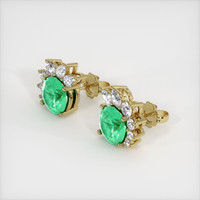 <span>3.23</span> <span class="tooltip-light">Ct.Tw.<span class="tooltiptext">Total Carat Weight</span></span> Emerald Earrings, 18K Yellow Gold 2