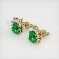 <span>3.20</span> <span class="tooltip-light">Ct.Tw.<span class="tooltiptext">Total Carat Weight</span></span> Emerald Earrings, 18K Yellow Gold 2