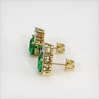 <span>3.20</span> <span class="tooltip-light">Ct.Tw.<span class="tooltiptext">Total Carat Weight</span></span> Emerald Earrings, 18K Yellow Gold 3