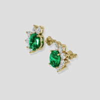 <span>2.64</span>&nbsp;<span class="tooltip-light">Ct.Tw.<span class="tooltiptext">Total Carat Weight</span></span> Emerald Earrings, 18K Yellow Gold 3