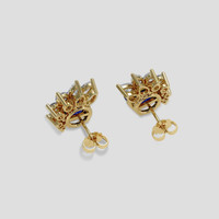 <span>3.85</span>&nbsp;<span class="tooltip-light">Ct.Tw.<span class="tooltiptext">Total Carat Weight</span></span> Blue Sapphire Earrings, 18K Yellow Gold 4