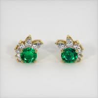 <span>0.62</span>&nbsp;<span class="tooltip-light">Ct.Tw.<span class="tooltiptext">Total Carat Weight</span></span> Emerald Earrings, 18K Yellow Gold 1