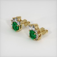 <span>0.62</span>&nbsp;<span class="tooltip-light">Ct.Tw.<span class="tooltiptext">Total Carat Weight</span></span> Emerald Earrings, 18K Yellow Gold 2