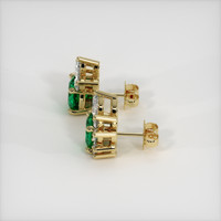 <span>0.62</span>&nbsp;<span class="tooltip-light">Ct.Tw.<span class="tooltiptext">Total Carat Weight</span></span> Emerald Earrings, 18K Yellow Gold 3