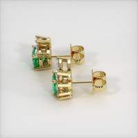 <span>1.25</span>&nbsp;<span class="tooltip-light">Ct.Tw.<span class="tooltiptext">Total Carat Weight</span></span> Emerald Earrings, 18K Yellow Gold 3