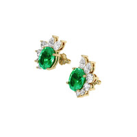 <span>4.81</span>&nbsp;<span class="tooltip-light">Ct.Tw.<span class="tooltiptext">Total Carat Weight</span></span> Emerald Earrings, 18K Yellow Gold 3