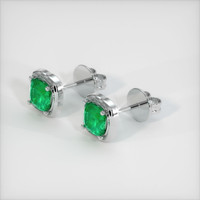 <span>0.98</span>&nbsp;<span class="tooltip-light">Ct.Tw.<span class="tooltiptext">Total Carat Weight</span></span> Emerald Earrings, Platinum 950 2