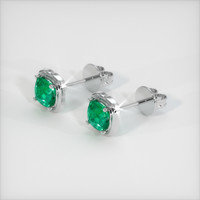 0.91 Ct.Tw. Emerald Earrings, Platinum 950 2