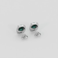 <span>3.68</span> <span class="tooltip-light">Ct.Tw.<span class="tooltiptext">Total Carat Weight</span></span> Greenish Blue Sapphire Earrings, Platinum 950 4