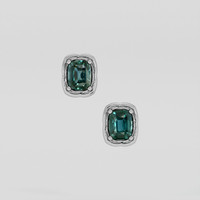 <span>3.68</span>&nbsp;<span class="tooltip-light">Ct.Tw.<span class="tooltiptext">Total Carat Weight</span></span> Greenish Blue Sapphire Earrings, 14K White Gold 1