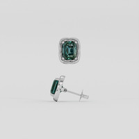<span>3.68</span>&nbsp;<span class="tooltip-light">Ct.Tw.<span class="tooltiptext">Total Carat Weight</span></span> Greenish Blue Sapphire Earrings, 14K White Gold 2