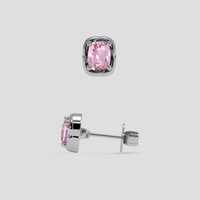 <span>0.87</span> <span class="tooltip-light">Ct.Tw.<span class="tooltiptext">Total Carat Weight</span></span> Pink Sapphire Earrings, 14K White Gold 2