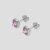 <span>0.87</span> <span class="tooltip-light">Ct.Tw.<span class="tooltiptext">Total Carat Weight</span></span> Pink Sapphire Earrings, 14K White Gold 3