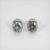 <span>2.22</span>&nbsp;<span class="tooltip-light">Ct.Tw.<span class="tooltiptext">Total Carat Weight</span></span> Sapphire Earrings, 18K White Gold 1
