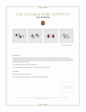 Ruby Earrings 0.88 Ct.Tw.Total Carat Weight 18K White Gold Appraisal