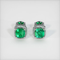 Emerald Earrings 0.98 Ct.Tw.Total Carat Weight, 18K White Gold Preview
