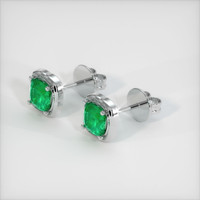 Emerald Earrings 0.98 Ct.Tw.Total Carat Weight, 18K White Gold Preview