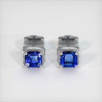 <span>0.75</span>&nbsp;<span class="tooltip-light">Ct.Tw.<span class="tooltiptext">Total Carat Weight</span></span> Sapphire Earrings, 18K White Gold 1