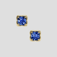 <span>1.24</span>&nbsp;<span class="tooltip-light">Ct.Tw.<span class="tooltiptext">Total Carat Weight</span></span> Blue Sapphire Earrings, 14K Yellow Gold 1