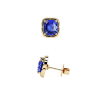 2.89 Ct.Tw. Blue Sapphire Earrings, 14K Yellow Gold 2